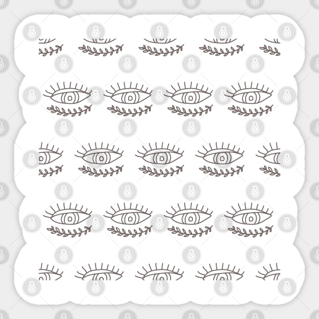 Hand-drawn BOHO pattern with eyes Sticker by Nataliia1112